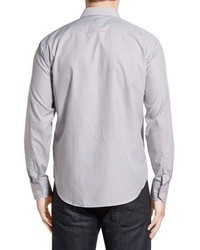 Bugatchi Shaped Fit Long Sleeve Plaid Sport Shirt
