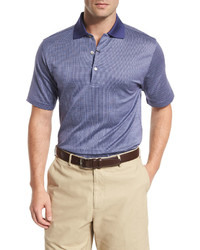 Peter Millar Chuck Checkered Short Sleeve Jersey Polo Shirt Purple