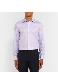 Turnbull & Asser Lilac Slim Fit Checked Cotton Shirt