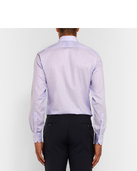Turnbull & Asser Lilac Slim Fit Checked Cotton Shirt