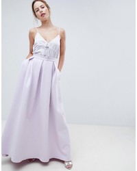 Light Violet Pleated Maxi Skirt