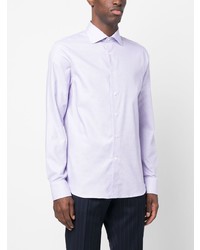 Canali Spread Collar Polka Dot Shirt