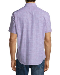 Zachary Prell Manning Pin Dot Short Sleeve Sport Shirt Pink