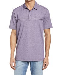 TravisMathew Aboat Time Cotton Blend Polo In Heather Mulled Grape At Nordstrom