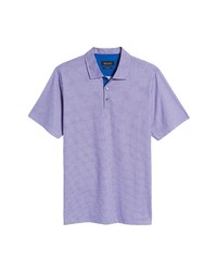 Bugatchi Geometric Print Ooohcotton Tech Polo Shirt In Ruby At Nordstrom