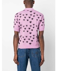 PACCBET Heart Motif Knitted Polo Shirt