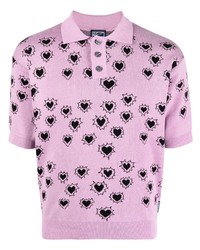 PACCBET Heart Motif Knitted Polo Shirt