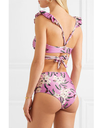 Patbo Printed Ruffled Bikini Top