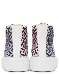 Versace Multicolor Greca High Top Sneakers