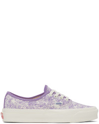 Light Violet Print Canvas Low Top Sneakers