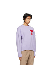 AMI Alexandre Mattiussi Purple Oversize Ami De Coeur Sweater