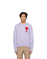 AMI Alexandre Mattiussi Purple Oversize Ami De Coeur Sweater