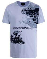 Emporio Armani Abstract Print Cotton T Shirt