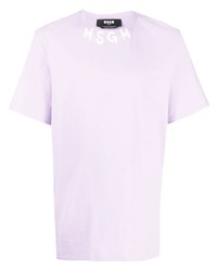 MSGM Logo Neckline Print T Shirt