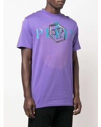 Philipp Plein Logo Print Cotton T Shirt