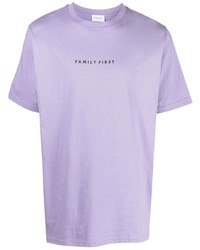 Family First Logo Print Short Sleeved Cotton T Shirt