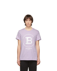 Balmain Purple Logo T Shirt