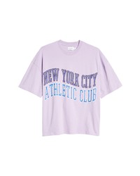 Topman Topan Extreme Oversize New York Graphic Tee In Lilac At Nordstrom
