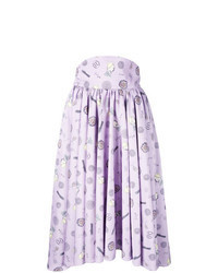 Light Violet Print Full Skirt