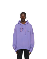 We11done Purple Iridescent Logo Hoodie