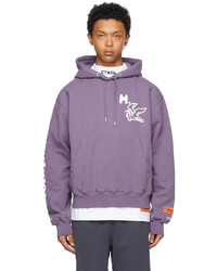 Heron Preston Purple Warped Logo Hoodie