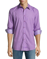 English Laundry Diamond Print Sport Shirt Purple