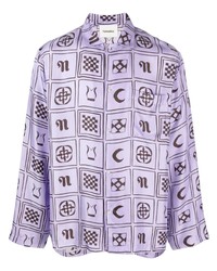 Nanushka Graphic Print Long Sleeve Shirt