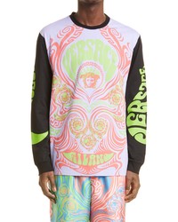 Versace First Line Psychedelic Print Long Sleeve T Shirt In Orchid Print At Nordstrom