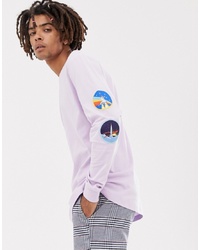 ASOS DESIGN Nasa Relaxed Long Sleeve T Shirt With Sleeve Patches And Back Print