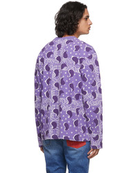 Awake NY Purple Big Paisley Long Sleeve T Shirt