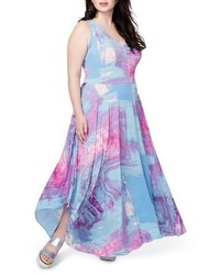Light Violet Print Maxi Dress