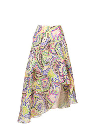 DELPOZO Print Draped Midi Skirt