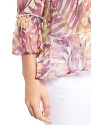 Lucky Brand Off The Shoulder Palm Print Top