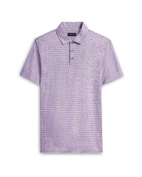 Bugatchi Ooohcotton Tech Geo Print Polo In Lilac At Nordstrom