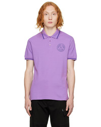 VERSACE JEANS COUTURE Purple V Emblem Polo