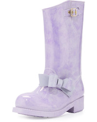 Light Violet Print Rain Boots