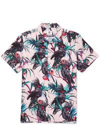 Paul Smith Ps By Printed Cotton And Linen Blend Twill Shirt