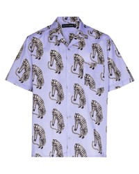 Desmond & Dempsey Tiger Print Bowling Shirt