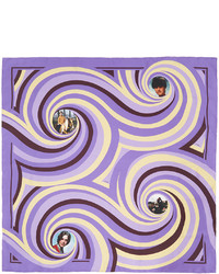 Raf Simons Purple Silk Spiral Print Scarf