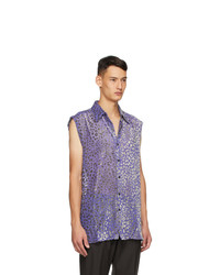Dries Van Noten Purple Silk Shirt