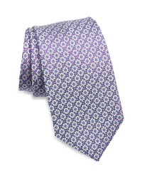 David Donahue Floral Medallion Silk Tie In Purple At Nordstrom