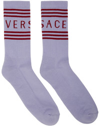 Versace Purple Burgundy Vintage Logo Socks