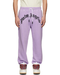 Palm Angels Purple Curved Logo Lounge Pants