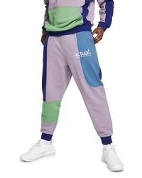 ASOS DESIGN Relaxed Colorblock Joggers In Purple At Nordstrom