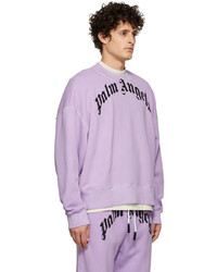 Palm Angels Purple Curved Logo Sweatshirt