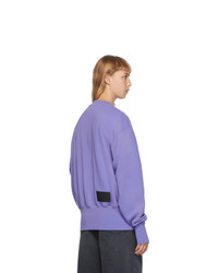 We11done Purple Iridescent Logo Sweatshirt
