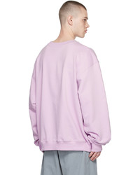 We11done Purple Patched Mirror Logo Sweatshirt