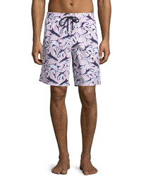 Light Violet Print Swim Shorts