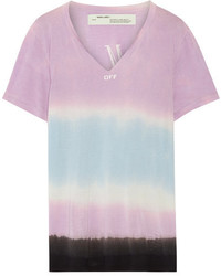 Off-White Printed Tie Dyed Micro Modal T Shirt Lavender