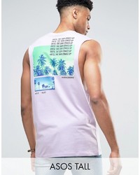Asos Tall Sleeveless T Shirt With Palm Back Print